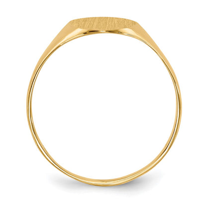 10k 10.0x8.5mm Oval Closed Back Signet Ring