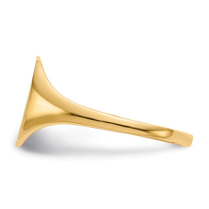 10k 10.0x8.5mm Oval Closed Back Signet Ring