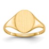 10k 10.0x8.5mm Oval Closed Back Signet Ring
