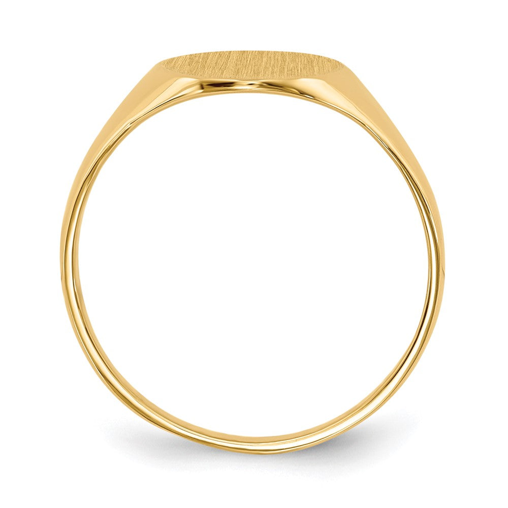 10k 11.0x9.5mm Oval Closed Back Signet Ring