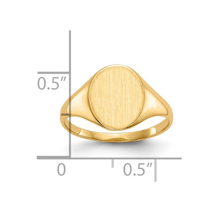 10k 11.0x9.5mm Oval Closed Back Signet Ring