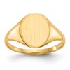10k 11.0x9.5mm Oval Closed Back Signet Ring