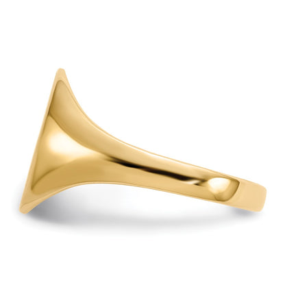 10k 11.0x9.5mm Oval Open Back Signet Ring