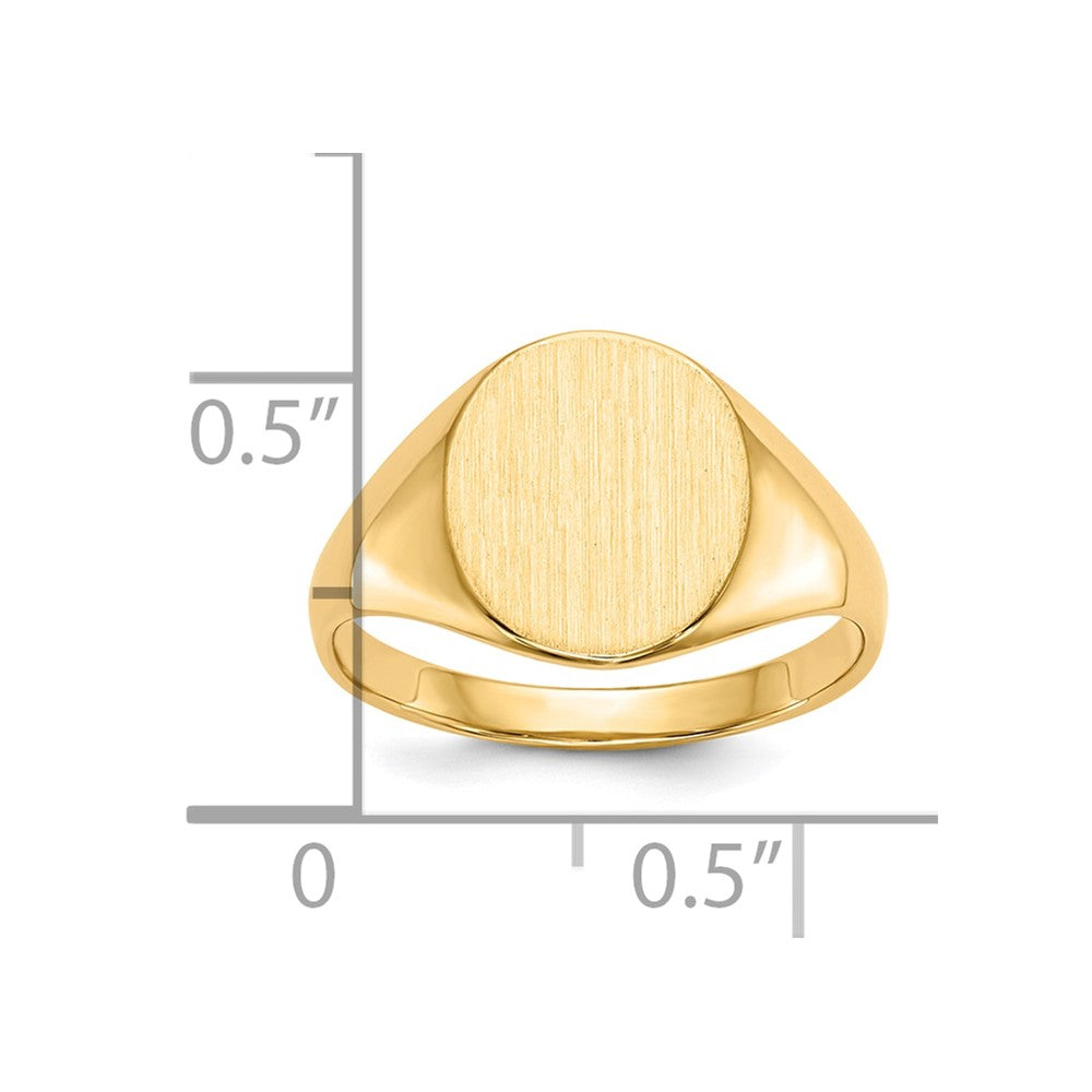 10k 11.0x9.5mm Oval Open Back Signet Ring