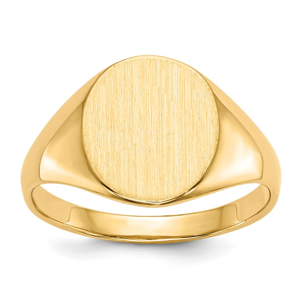10k 11.0x9.5mm Oval Open Back Signet Ring