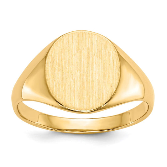 10k 11.0x9.5mm Oval Open Back Signet Ring