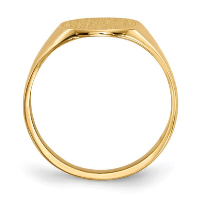 10k 9.5x10.0mm Round Closed Back Signet Ring