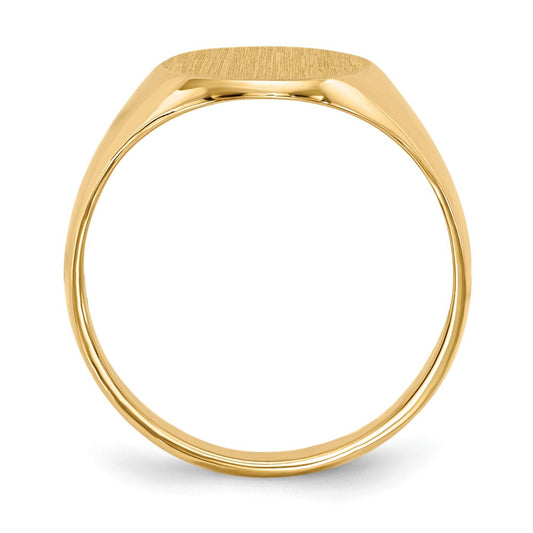 10k 14.0x10.0mm Oval Closed Back Signet Ring