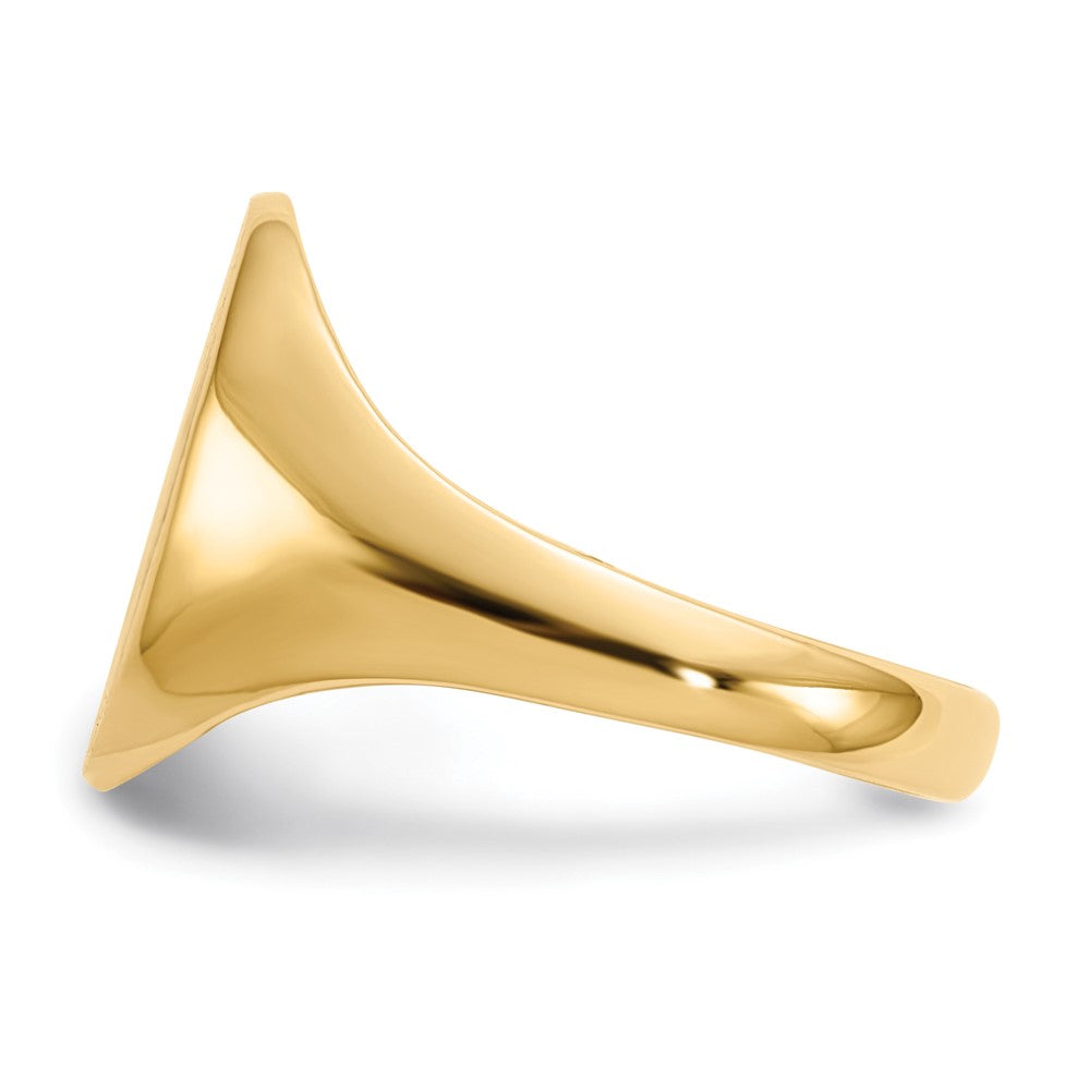 10k 14.0x10.0mm Oval Closed Back Signet Ring