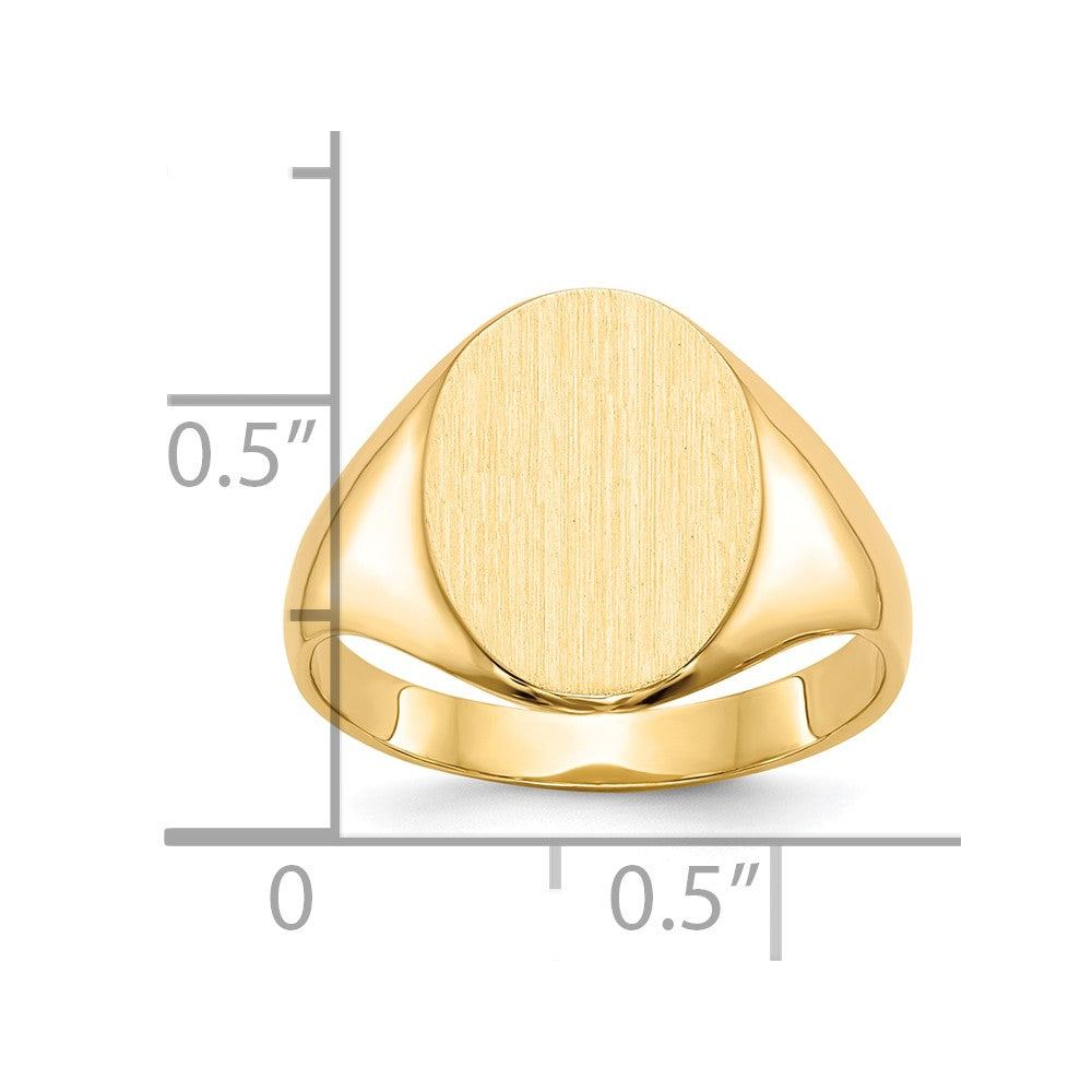 10k 14.0x10.0mm Oval Closed Back Signet Ring