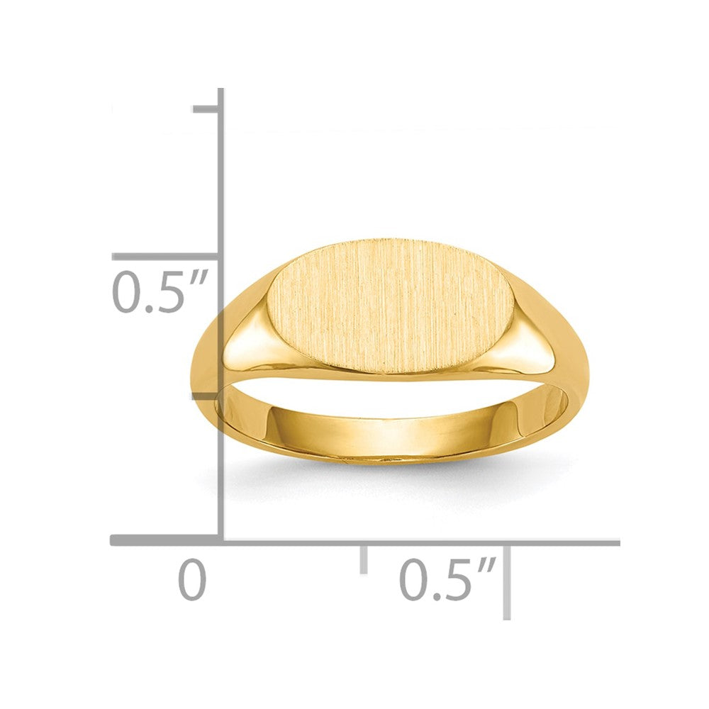 10k 6.5x11.5mm Oval Closed Back Signet Ring