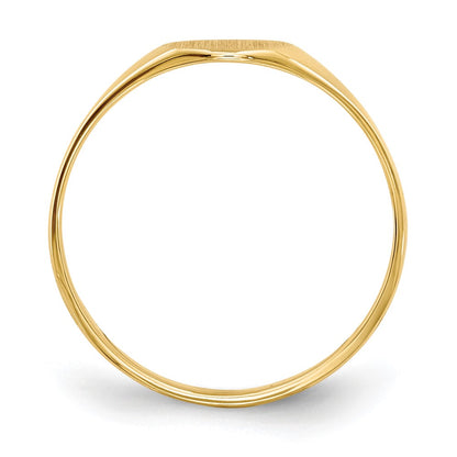 10k 6.5x7.5mm Oval Closed Back Signet Ring