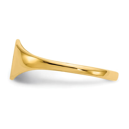 10k 6.5x7.5mm Oval Closed Back Signet Ring