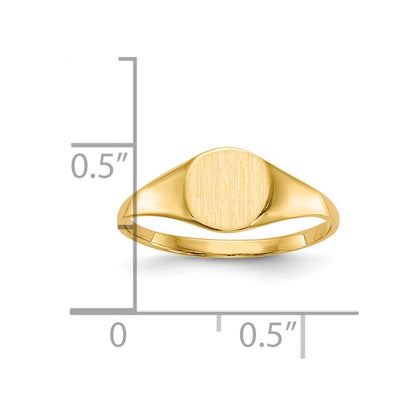 10k 6.5x7.5mm Oval Closed Back Signet Ring