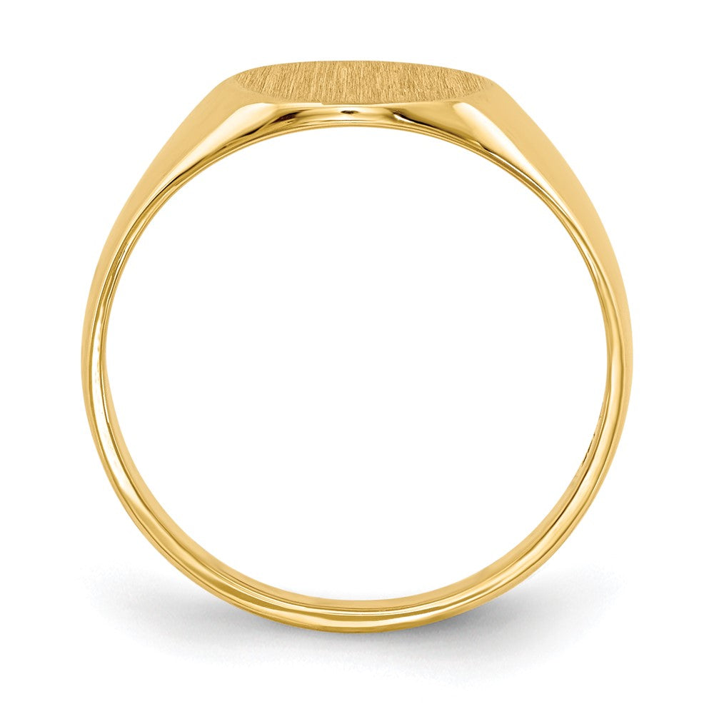 10k 8.5x9.5mm Oval Closed Back Signet Ring