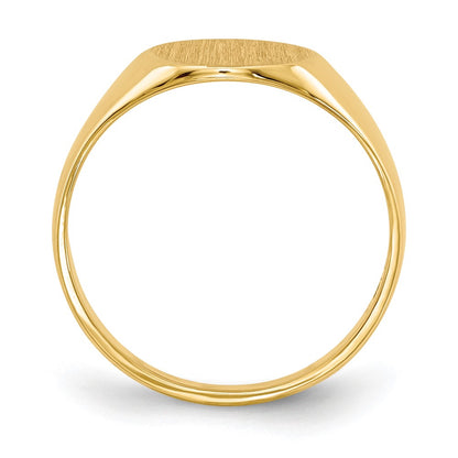 10k 8.5x9.5mm Oval Closed Back Signet Ring