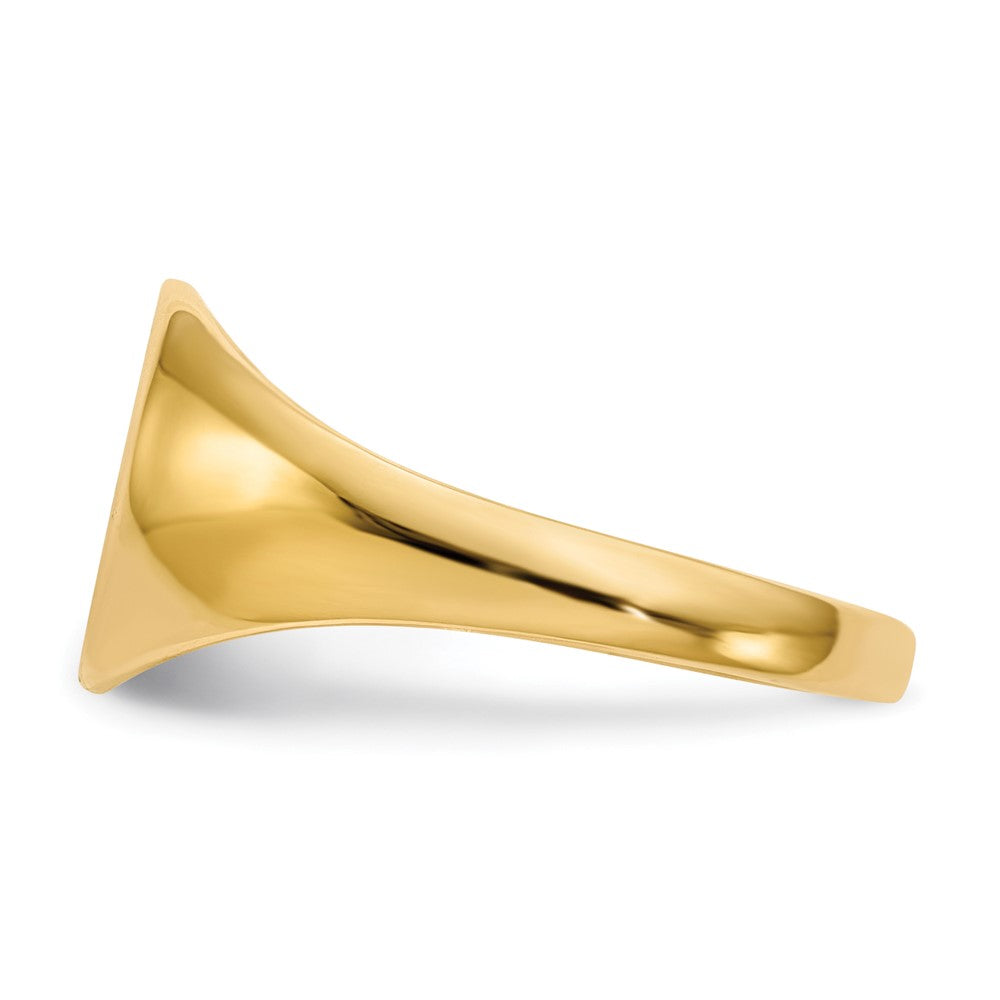 10k 8.5x9.5mm Oval Closed Back Signet Ring