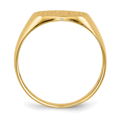 10k 10.5x11.0mm Round Closed Back Signet Ring