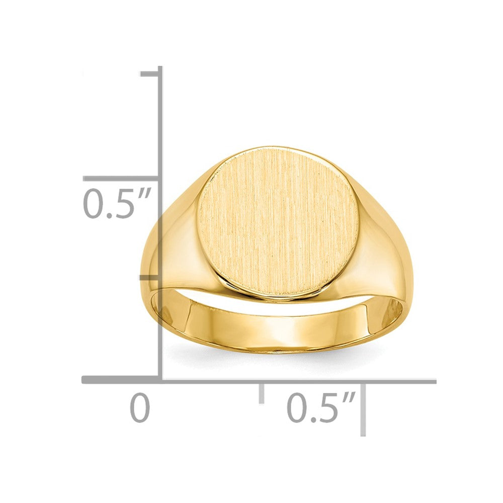 10k 10.5x11.0mm Round Closed Back Signet Ring