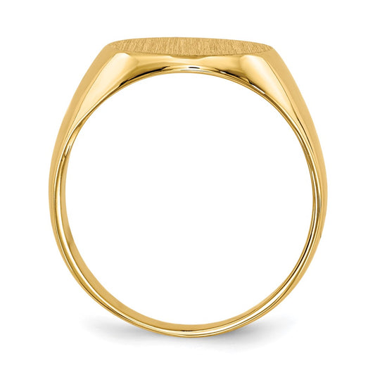 10k 11.5x12.0mm Round Closed Back Signet Ring