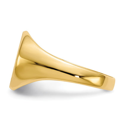 10k 11.5x12.0mm Round Closed Back Signet Ring