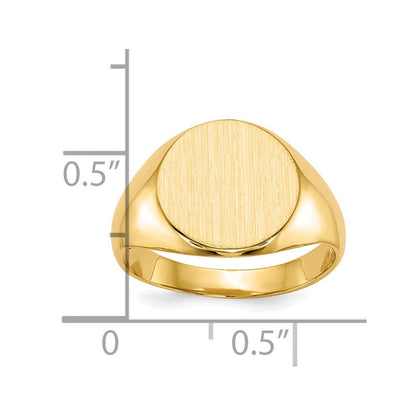 10k 11.5x12.0mm Round Closed Back Signet Ring