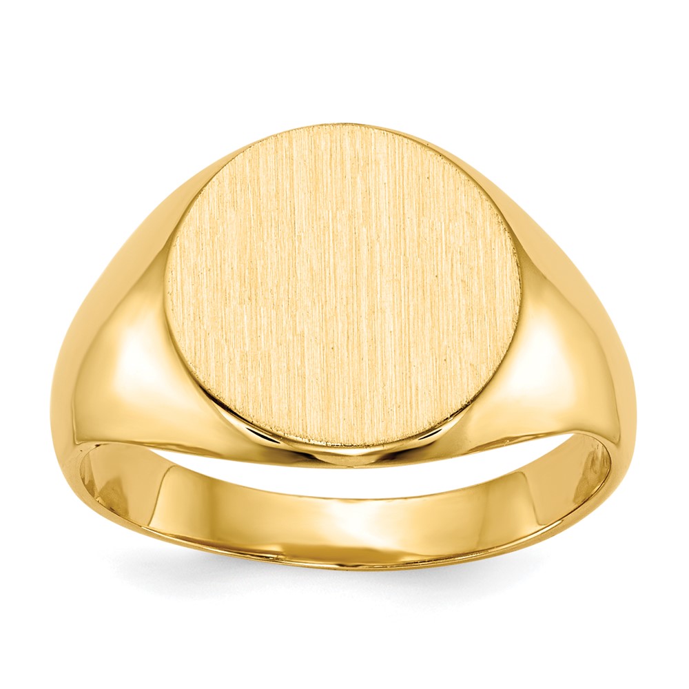 10k 11.5x12.0mm Round Closed Back Signet Ring