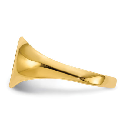 10k 8.5x9.5mm Oval Open Back Signet Ring