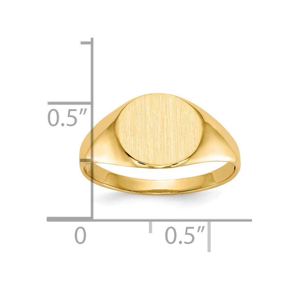 10k 8.5x9.5mm Oval Open Back Signet Ring