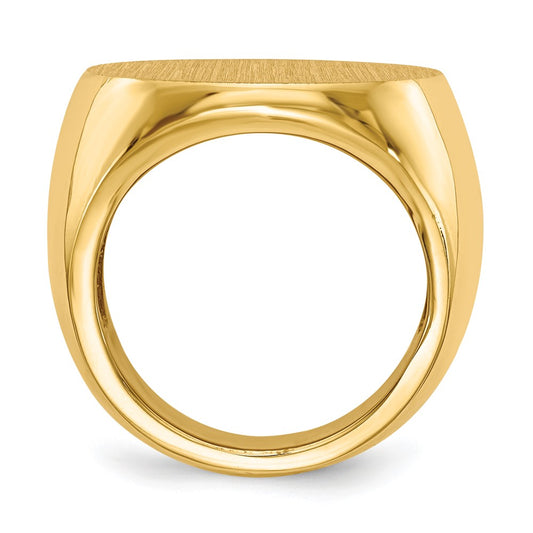 10k 21.0x21.5mm Round Open Back Mens Signet Ring