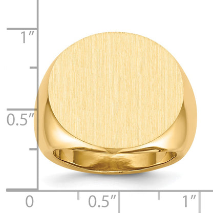 10k 21.0x21.5mm Round Open Back Mens Signet Ring