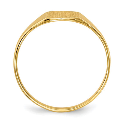 10k 6.5x7.0mm Square Closed Back Signet Ring