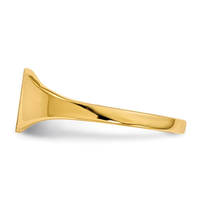 10k 6.5x7.0mm Square Closed Back Signet Ring