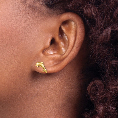 10k Dolphin Post Earrings