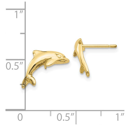 10k Dolphin Post Earrings