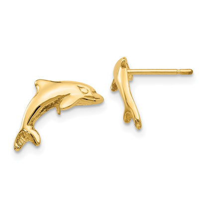 10k Dolphin Post Earrings