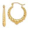 10k Polished Hollow Scalloped Heart Hoop Earrings