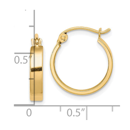 10K Square Tube Hoop Earrings
