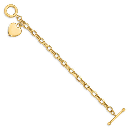 10k Heart Charm Bracelet