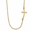 10k Small Sideways Curved Cross 19 inch Necklace