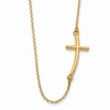 10k Large Sideways Curved Cross 19 inch Necklace