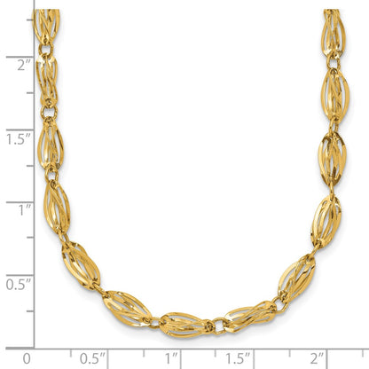 10k Fancy Link 18 inch Necklace