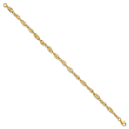 10k 5mm Polished Fancy 7.75 inch Bracelet