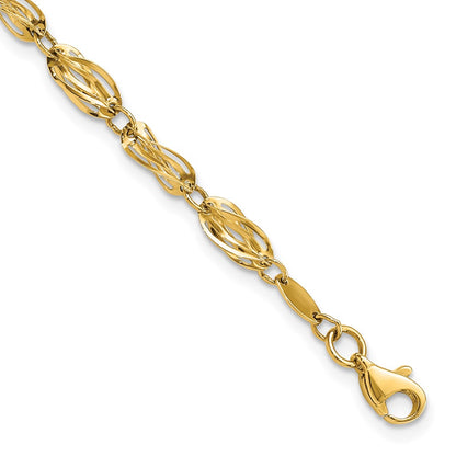 10k 5mm Polished Fancy 7.75 inch Bracelet