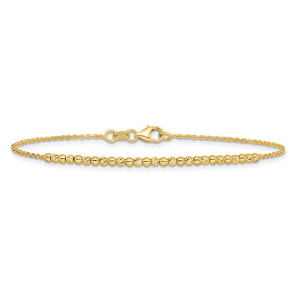 10K Diamond-cut Beaded 7.5in Bracelet