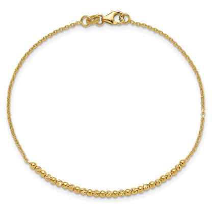 10K Diamond-cut Beaded 7.5in Bracelet