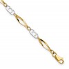 10k Two-Tone Polished Fancy Link 7 inch Bracelet