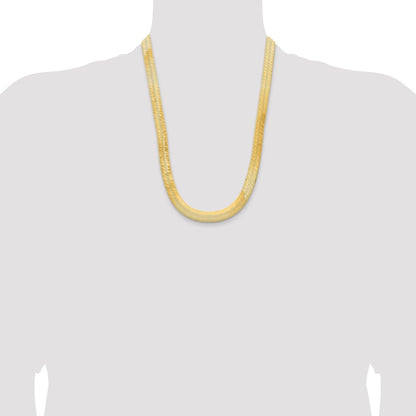 10K 10mm Silky Herringbone Chain