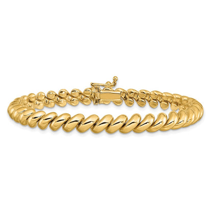 10k 6mm Polished San Marco Link 7 inch Bracelet