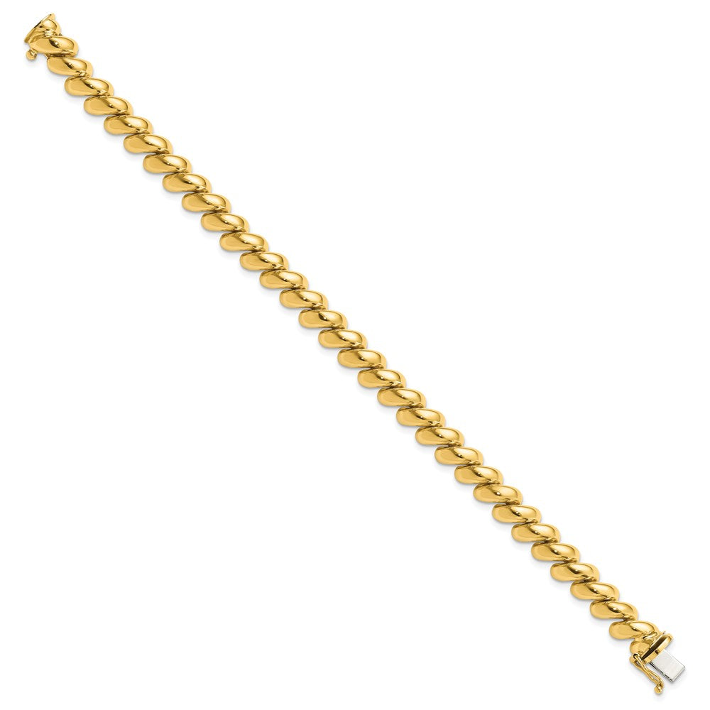 10k 8mm Polished San Marco Link 8 inch Bracelet